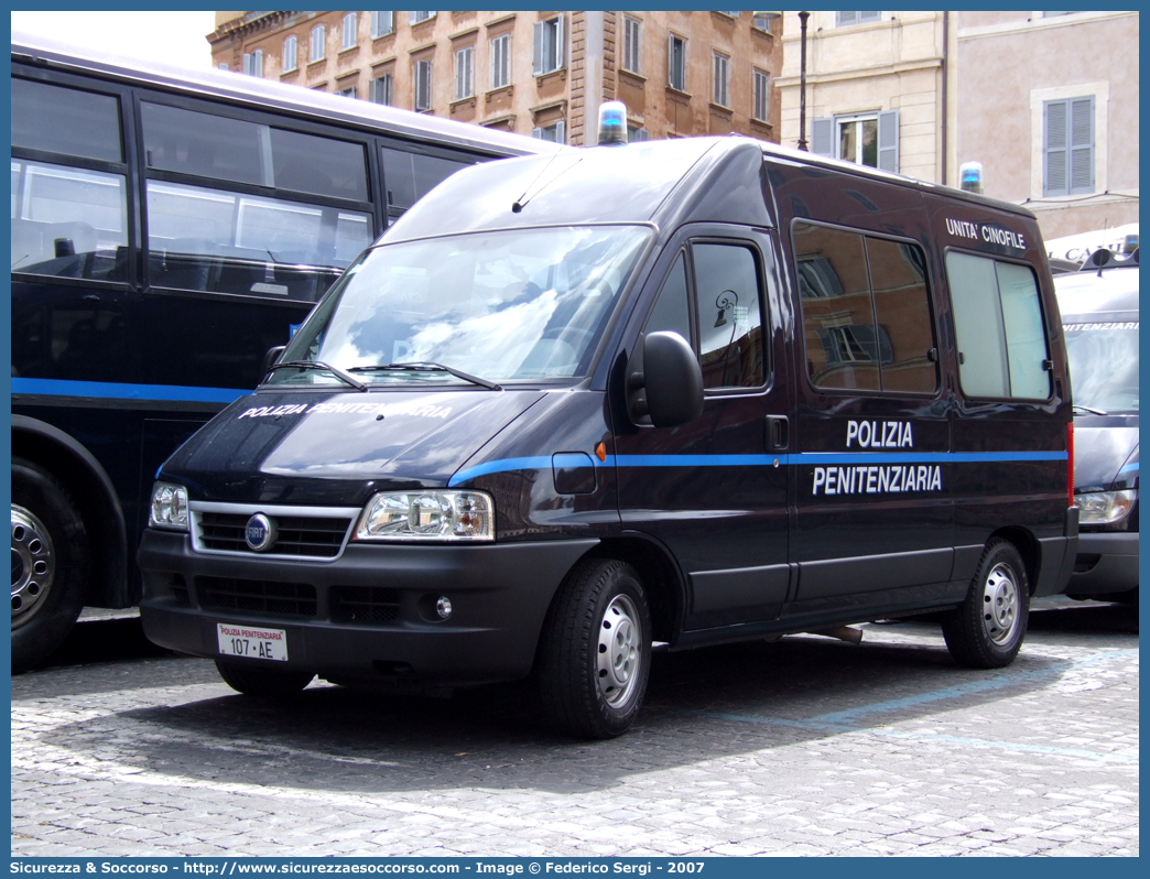 Polizia Penitenziaria 107AE
Polizia Penitenziaria
Servizio Cinofili
Fiat Ducato II serie restyling
Parole chiave: ADC;AdiC;PolPen;Polizia;Penitenziaria;Agenti;di;Custodia;Servizio;Cinofili;Fiat;Ducato