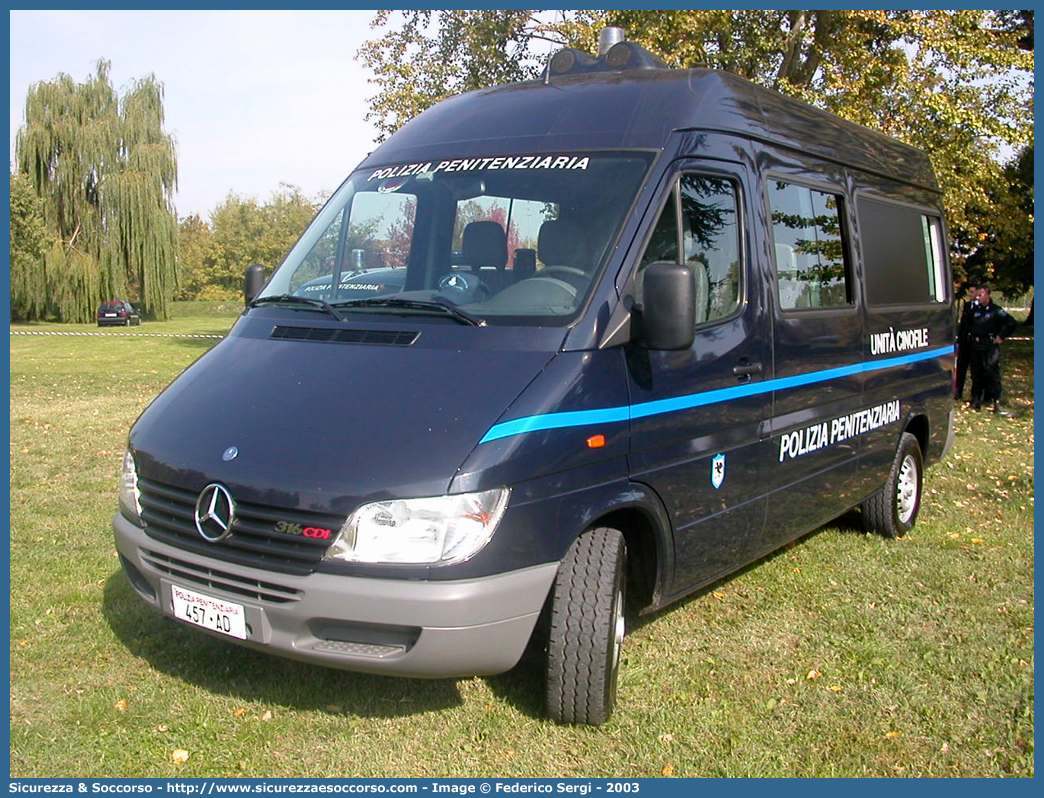 Polizia Penitenziaria 457AD
Polizia Penitenziaria
Servizio Cinofili
Mercedes Benz Sprinter 316 I serie restyling
Parole chiave: 457AD;Polizia Penitenziaria;Servizio Cinofili;Mercedes Benz Sprinter II seriePolPen;AdiC;Agenti;di;Custodia;Polizia;Penitenziaria;Servizio;Cinofili;Mercedes;Benz;Sprinter