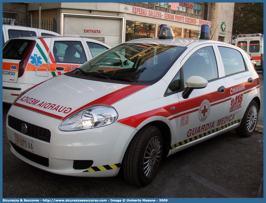 CRI 270AA
Croce Rossa Italiana
Chiavari (GE)
Fiat Grande Punto
Parole chiave: CRI;C.R.I.;Croce Rossa Italiana;Automedica;Auto medica;Automedicalizzata;Auto medicalizzata;Guardia Medica;Fiat;Grande Punto;Chiavari;270AA