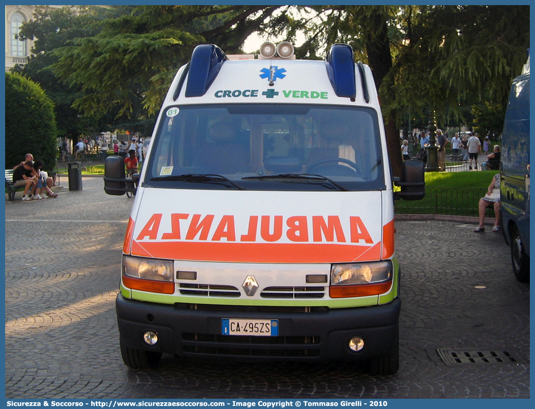 01
Croce Verde Verona
Renault Master II serie
Allestitore Aricar S.p.A.

Parole chiave: Croce Verde;CV;C.V.;Verona;Pubblica;Assistenza;Ambulanza;Renault;Master