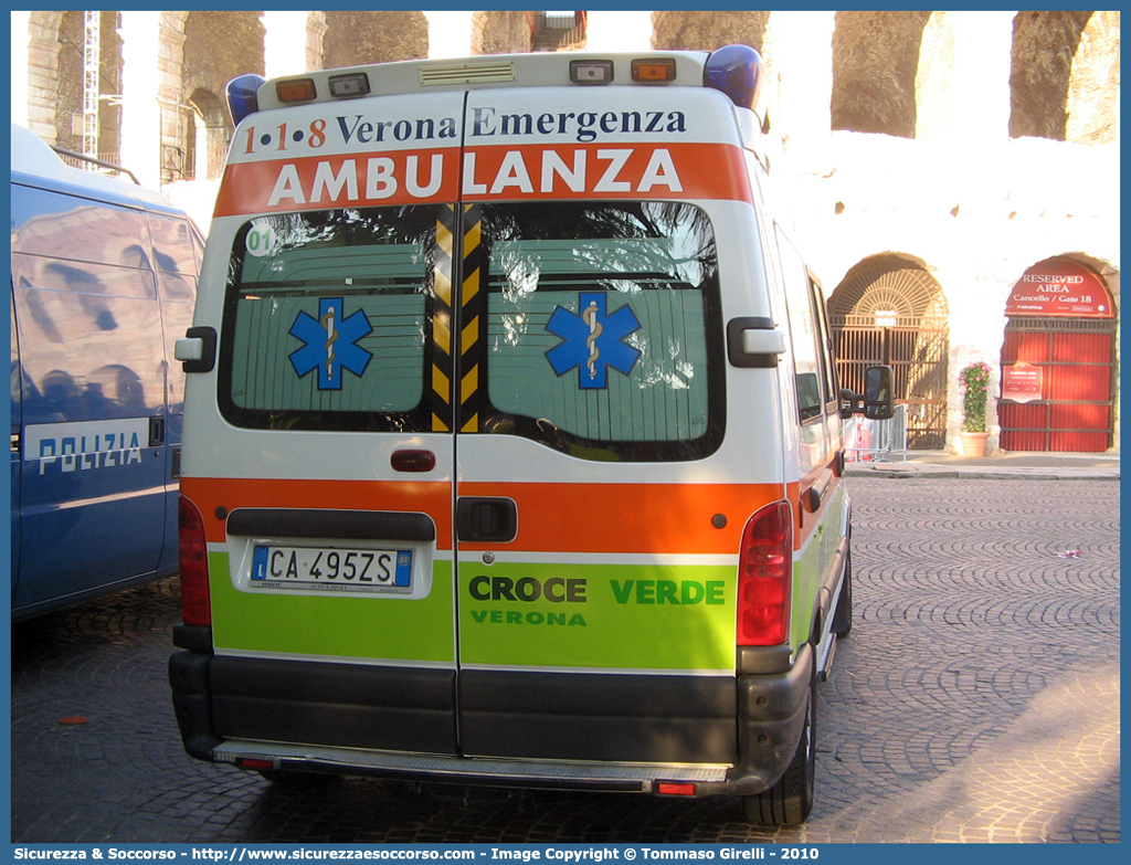 01
Croce Verde Verona
Renault Master II serie
Allestitore Aricar S.p.A.

Parole chiave: Croce Verde;CV;C.V.;Verona;Pubblica;Assistenza;Ambulanza;Renault;Master