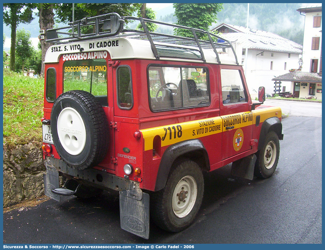 -
Corpo Nazionale
Soccorso Alpino e Speleologico
Delegazione Alpina II Bellunese
Stazione di San Vito di Cadore
Land Rover Defender 90
Parole chiave: CNSAS;C.N.S.A.S.;Corpo;Nazionale;Soccorso;Alpino;Speleologico;Veneto;SASV;S.A.S.V.;San Vito di Cadore;Land Rover;Defender;90