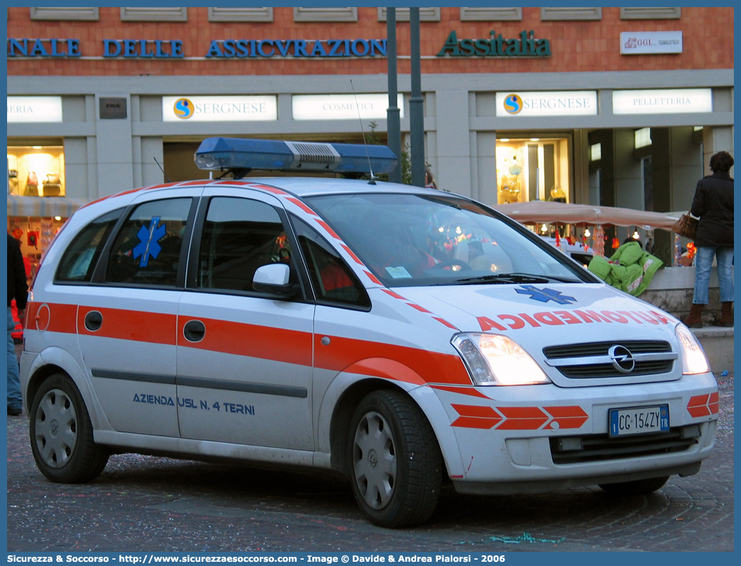 -
118 Umbria Soccorso
Azienda USL Umbria 2
Opel Meriva I serie
Allestitore Bollanti S.r.l.
Parole chiave: 118;Umbria;Soccorso;Terni;Automedica;Opel;Meriva