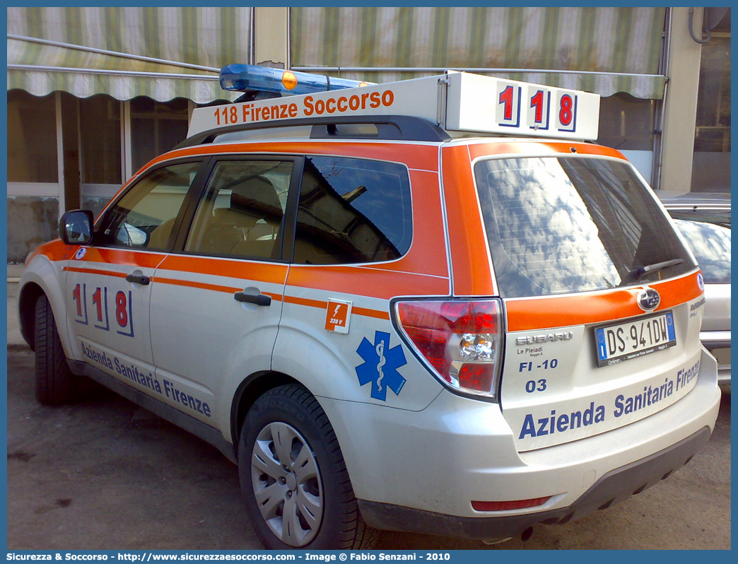 FI 10 03
118 Firenze Soccorso
Subaru Forester V serie
Allestitore Orion S.r.l.
Parole chiave: 118;Firenze;Soccorso;Automedica;Subaru;Forester;Orion