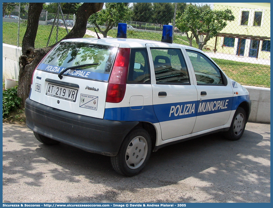 -
Polizia Municipale
Comune di Civitanova Marche
Fiat Punto I serie
Parole chiave: Polizia;Locale;Municipale;Civitanova Marche;Fiat;Punto