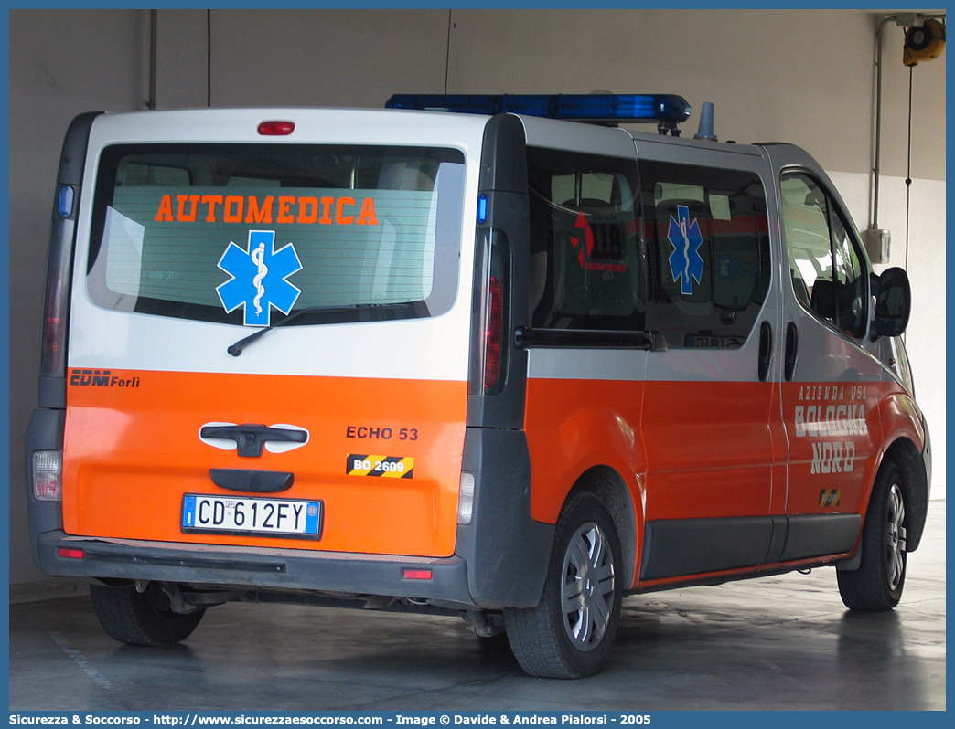 BO 2609
118 Bologna Soccorso
Renault Trafic III serie
Allestitore EDM S.r.l.
Parole chiave: 118;Bologna;Soccorso;Automedica;Automedicalizzata;Renault;Trafic;EDM