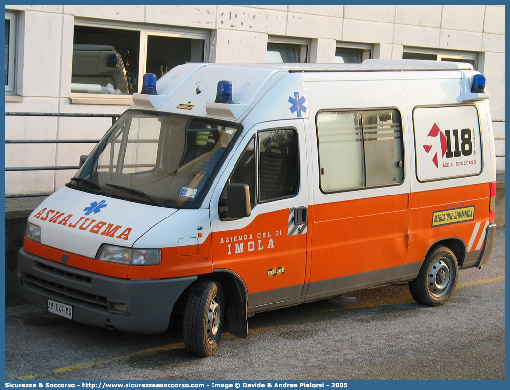 BO 2302
118 Imola Soccorso
Fiat Ducato II serie
Allestitore Grazia
Parole chiave: 118;Imola;Soccorso;Ambulanza;Fiat;Ducato;Grazia