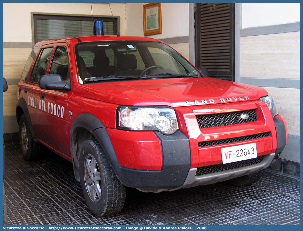 VF 22643
Corpo Nazionale Vigili del Fuoco
Land Rover Freelander I serie restyling
Parole chiave: Corpo;Nazionale;Vigili del Fuoco;Vigili;Fuoco;Land Rover;Freelander