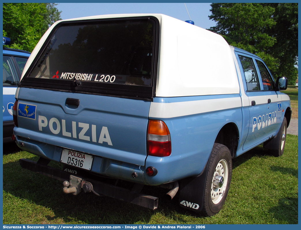 Polizia D5316
Polizia di Stato
Polizia Stradale
Mitsubishi L200 III serie
Parole chiave: Polizia di Stato;Polizia;PS;P.S.;Stradale;Mitsubishi;L200;D5316