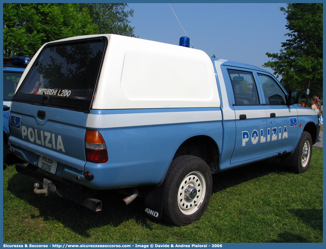 Polizia D5316
Polizia di Stato
Polizia Stradale
Mitsubishi L200 III serie
Parole chiave: Polizia di Stato;Polizia;PS;P.S.;Stradale;Mitsubishi;L200;D5316