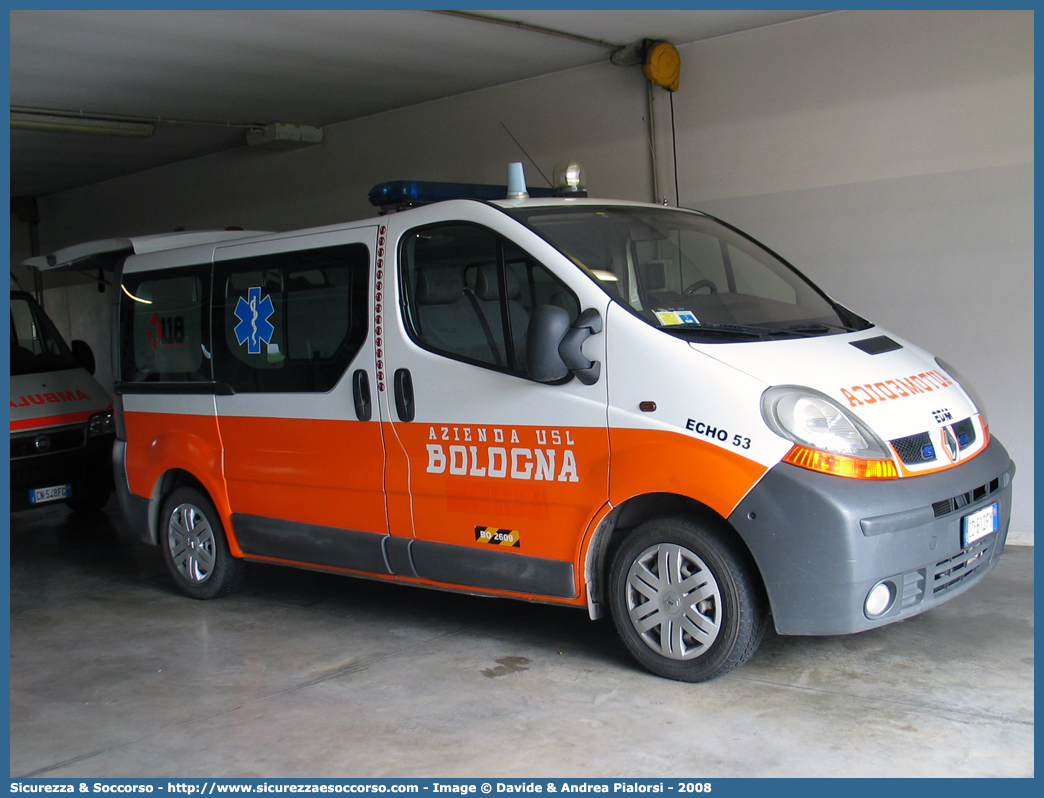 BO 2609
118 Bologna Soccorso
Renault Trafic III serie
Allestitore EDM S.r.l.
(I variante)
Parole chiave: 118;Bologna;Soccorso;Automedica;Automedicalizzata;Renault;Trafic;EDM