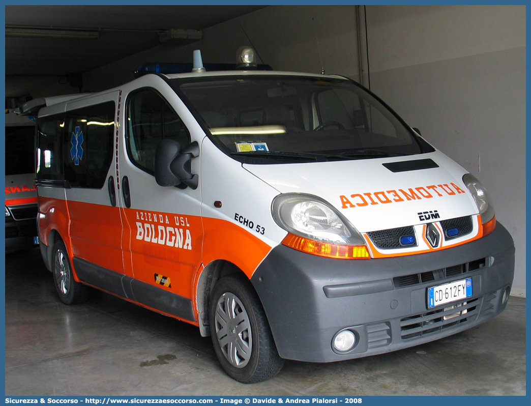 BO 2609
118 Bologna Soccorso
Renault Trafic III serie
Allestitore EDM S.r.l.
(I variante)
Parole chiave: 118;Bologna;Soccorso;Automedica;Automedicalizzata;Renault;Trafic;EDM