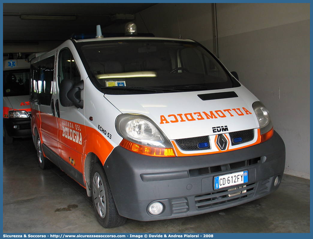 BO 2609
118 Bologna Soccorso
Renault Trafic III serie
Allestitore EDM S.r.l.
(I variante)
Parole chiave: 118;Bologna;Soccorso;Automedica;Automedicalizzata;Renault;Trafic;EDM