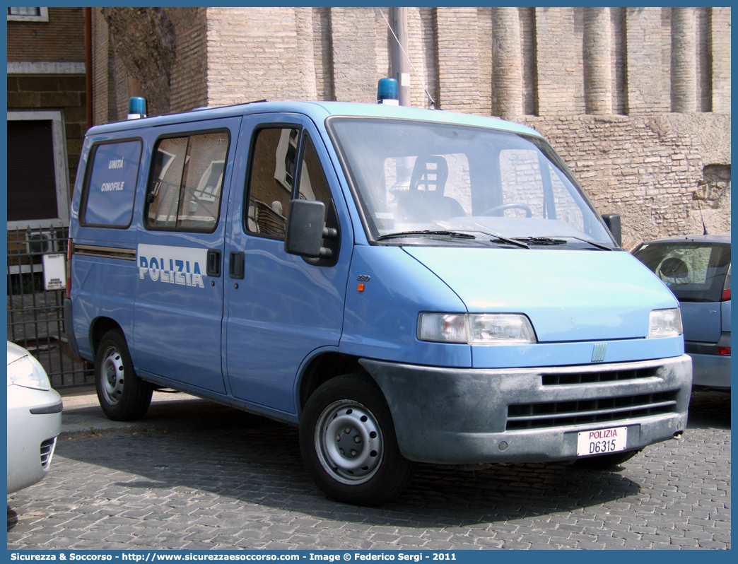 Polizia D6315
Polizia di Stato
Servizio Cinofili
Fiat Ducato II serie
Allestitore Elevox S.r.l.
Parole chiave: PS;P.S.;Polizia;di;Stato;Servizio;Cinofili;Unità;Cinofila;Cinofile;Fiat;Ducato;Elevox