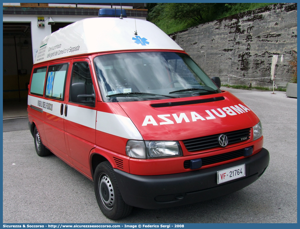 VF 21764
Corpo Nazionale Vigili del Fuoco
Servizio Sanitario
Volkswagen Transporter T4 restyling
Allestitore Bonfanti S.a.s.
Parole chiave: Corpo;Nazionale;Vigili del Fuoco;Vigili;Fuoco;Volkswagen;Transporter;T4;Bonfanti;Servizio Sanitario;Ambulanza