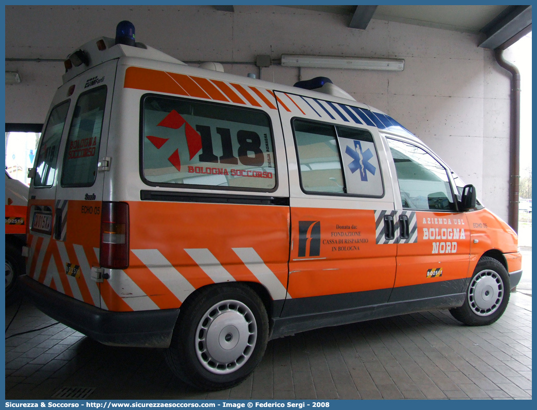 BO 2511
118 Bologna Soccorso
Fiat Scudo I serie
Allestitore EDM S.r.l.
Parole chiave: 118;Bologna;Soccorso;Automedica;Fiat;Scudo;EDM