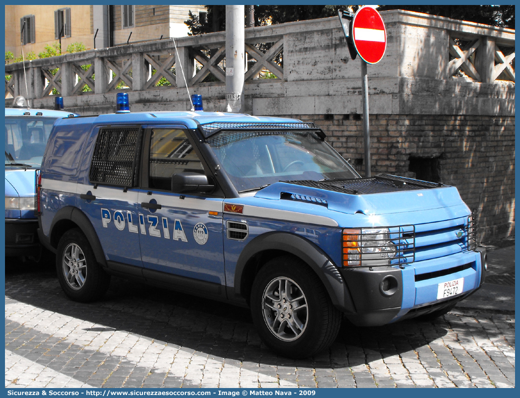 Polizia F9472
Polizia di Stato
Reparto Mobile
Land Rover Discovery 3
Allestitore Carrozzeria Marazzi S.p.A.
Parole chiave: F9472;PS;P.S.;Polizia di Stato;Reparto;Mobile;Ordine;Pubblico;Land Rover;Discovery;3