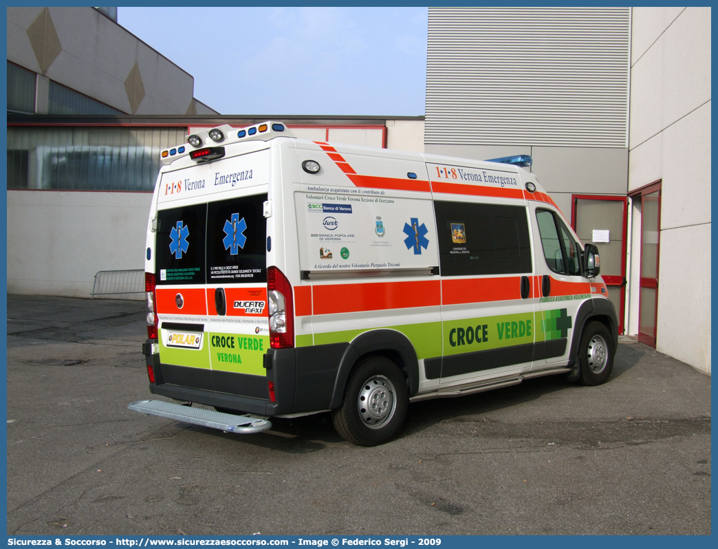 51
Croce Verde Verona
Fiat Ducato III serie
Sezione di Grezzana
Allestitore Polar Special Car S.n.c. S.N.C.
Parole chiave: Croce Verde;CV;C.V.;Verona;Pubblica;Assistenza;Ambulanza;Fiat;Ducato X250;Polar Special Car