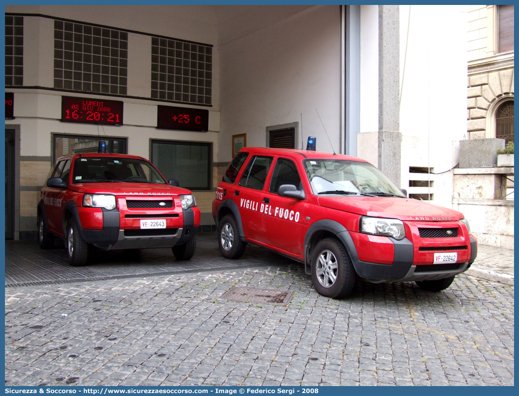 VF 22642 - VF 22643
Corpo Nazionale Vigili del Fuoco
Land Rover Freelander I serie restyling
Parole chiave: Corpo;Nazionale;Vigili del Fuoco;Vigili;Fuoco;Land Rover;Freelander