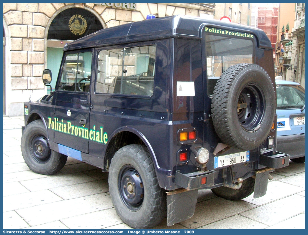 Polizia Locale YA950AA
Polizia Provinciale
Provincia di Genova
Fiat Nuova Campagnola HT
Parole chiave: Polizia;Locale;Provinciale;Genova;Fiat;Campagnola;AR76;YA950AA