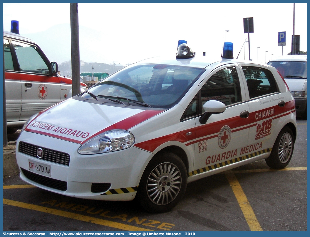 CRI 270AA
Croce Rossa Italiana
Chiavari (GE)
Fiat Grande Punto
Parole chiave: CRI;C.R.I.;Croce Rossa Italiana;Automedica;Auto medica;Automedicalizzata;Auto medicalizzata;Guardia Medica;Fiat;Grande Punto;Chiavari;270AA