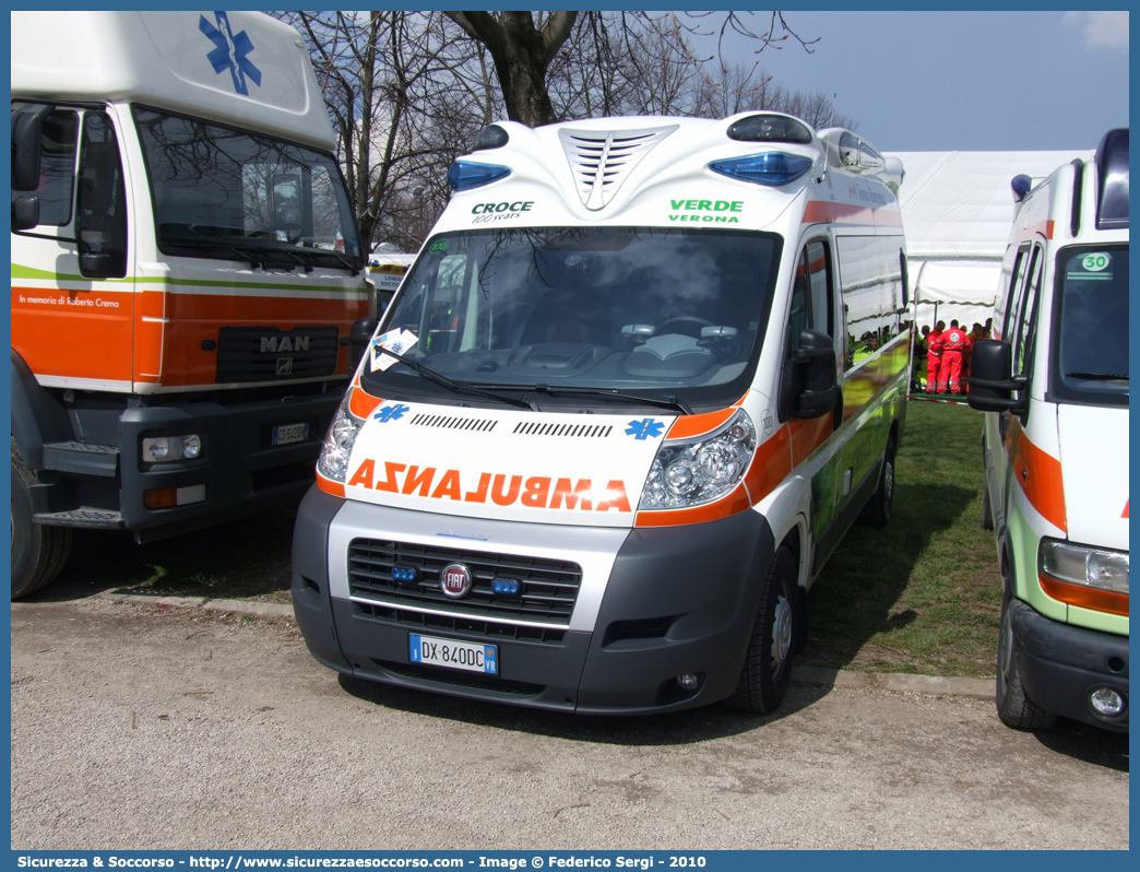 100
Croce Verde Verona
Fiat Ducato III serie
Allestitore Bollanti S.r.l.
Parole chiave: Croce Verde;CV;C.V.;Verona;Pubblica;Assistenza;Ambulanza;Fiat;Ducato X250;Bollanti;100