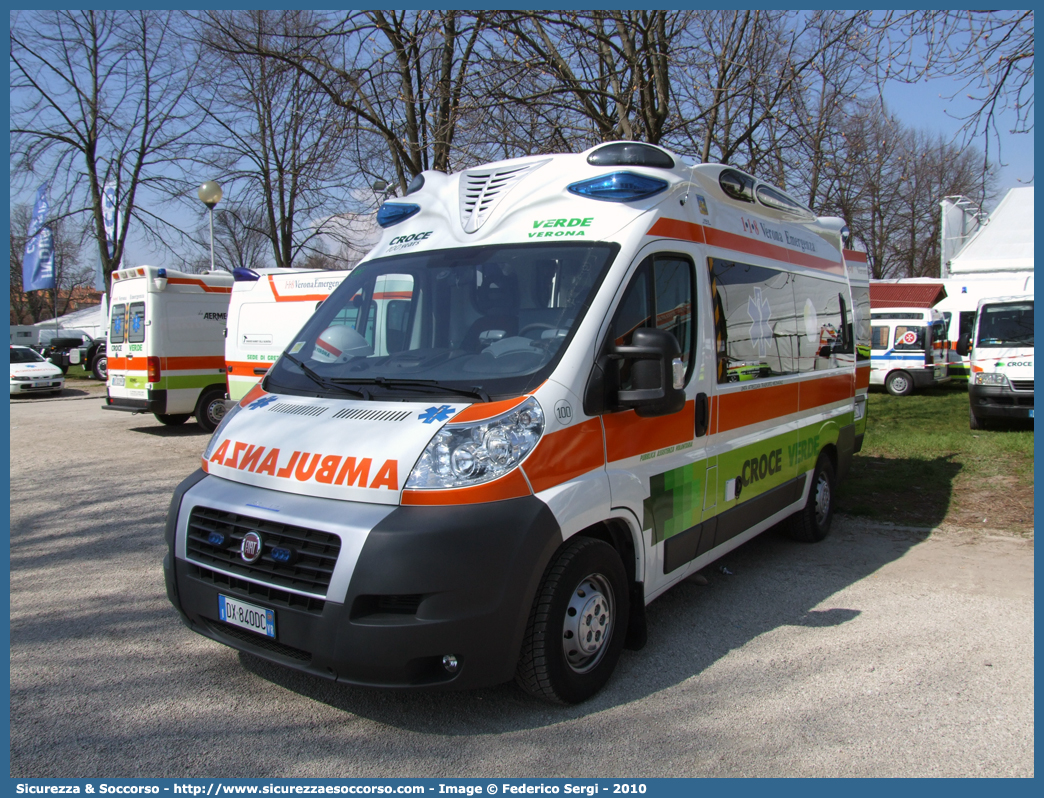 100
Croce Verde Verona
Fiat Ducato III serie
Allestitore Bollanti S.r.l.
Parole chiave: Croce Verde;CV;C.V.;Verona;Pubblica;Assistenza;Ambulanza;Fiat;Ducato X250;Bollanti;100