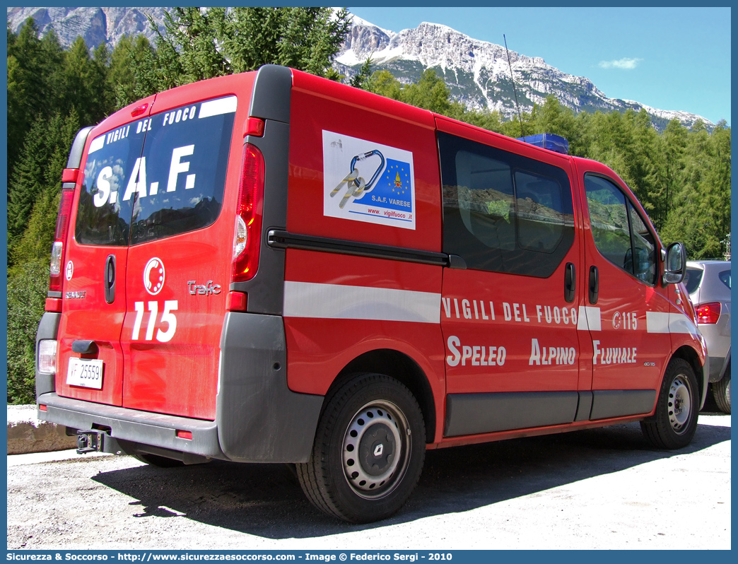 VF 25559
Corpo Nazionale Vigili del Fuoco
Nucleo Speleo Alpino Fluviale
Renault Trafic III serie
Parole chiave: Corpo;Nazionale;Vigili del Fuoco;Vigili;Fuoco;Renault;Trafic;SAF;S.A.F.;Speleo;Alpino;Fluviale