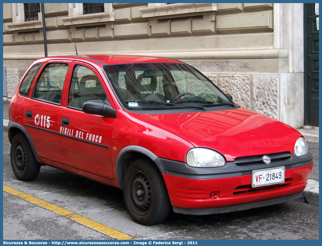 VF 21849
Corpo Nazionale Vigili del Fuoco
Opel Corsa II serie
Parole chiave: Corpo;Nazionale;Vigili del Fuoco;Vigili;Fuoco;Opel;Corsa