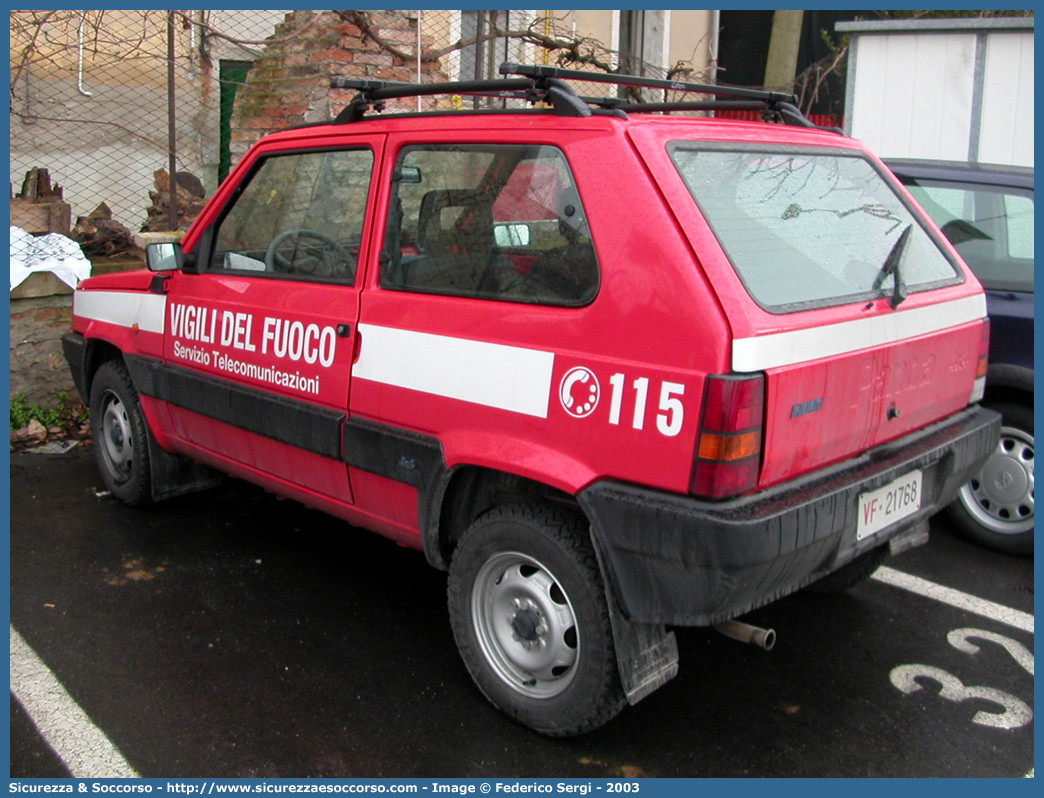 VF 21768
Corpo Nazionale Vigili del Fuoco
Nucleo Telecomunicazioni Radio
Fiat Panda 4x4 II serie
Parole chiave: Corpo;Nazionale;Vigili del Fuoco;Vigili;Fuoco;Fiat;Panda;Telecomunicazioni;Tele Comunicazioni;Radio