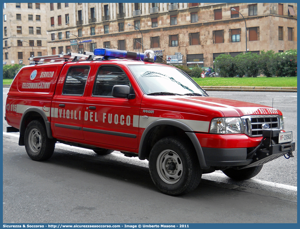 VF 23563
Corpo Nazionale Vigili del Fuoco
Nucleo Telecomunicazioni Radio
Ford Ranger I serie restyling
Parole chiave: Corpo;Nazionale;Vigili del Fuoco;Vigili;Fuoco;Ford;Ranger;Telecomunicazioni;Tele Comunicazioni;Radio