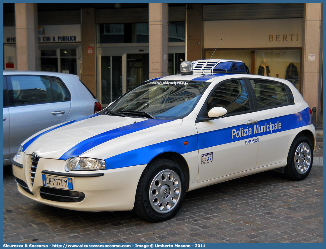 -
Polizia Municipale
Comune di Carasco
Alfa Romeo 147 I serie
Parole chiave: Polizia;Locale;Municipale;Carasco;Alfa Romeo;147