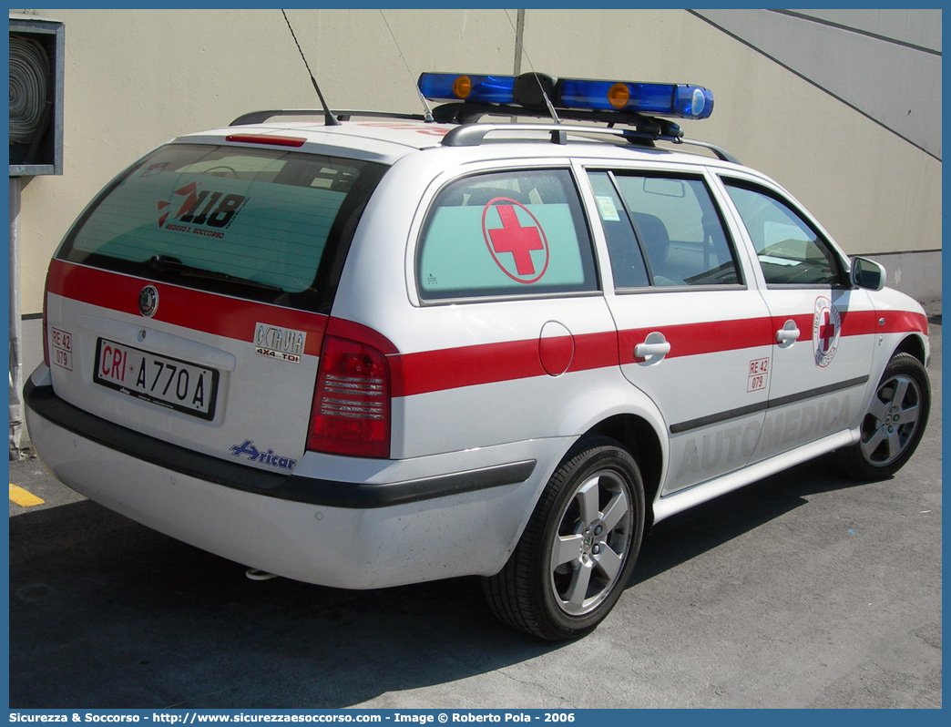 CRI A770A
Croce Rossa Italiana
Canossa
Skoda Octavia Wagon I serie
Allestitore Aricar S.p.A.
Parole chiave: CRI;C.R.I.;Croce Rossa Italiana;Automedica;Auto Medica;Automedicalizzata;Auto Medicalizzata;Skoda;Octavia;Wagon;Canossa;A770A;Aricar