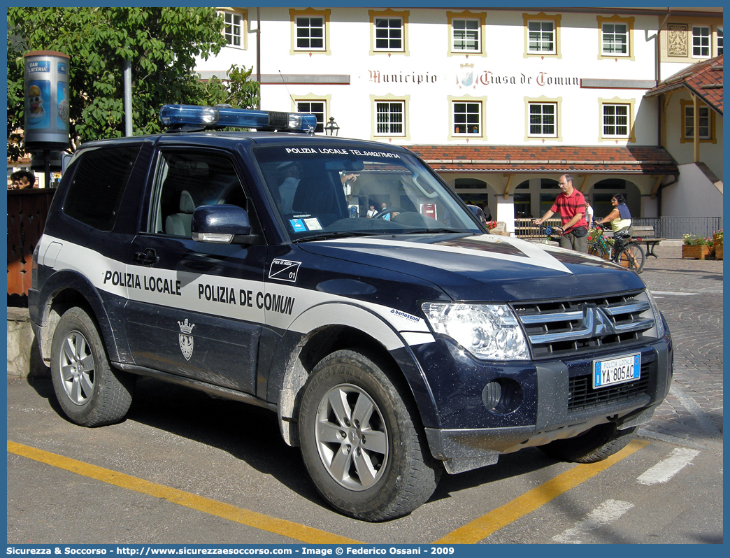 Polizia Locale YA805AC
Polizia Locale
Comune di Pozza di Fassa
Mitsubishi Pajero SWB IV serie
Parole chiave: Polizia;Locale;Municipale;Pozza di Fassa;Mitsubishi;Pajero;SWB;YA805AC