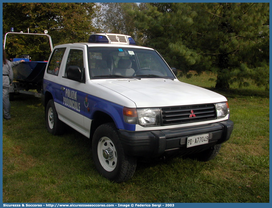 -
Polizia Provinciale
Provincia di Padova
Mitsubishi Pajero V20 SWB 
Parole chiave: PL;P.L.;Polizia;Locale;Provinciale;Padova;Mitsubishi;Pajero;V20;SWB