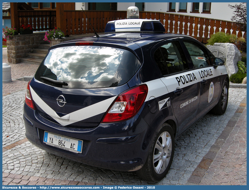 Polizia Locale YA864AC
Polizia Locale
Comune di Mazzin
Opel Corsa IV serie
Parole chiave: Polizia;Locale;Municipale;Mazzin;Opel;Corsa;YA864AC