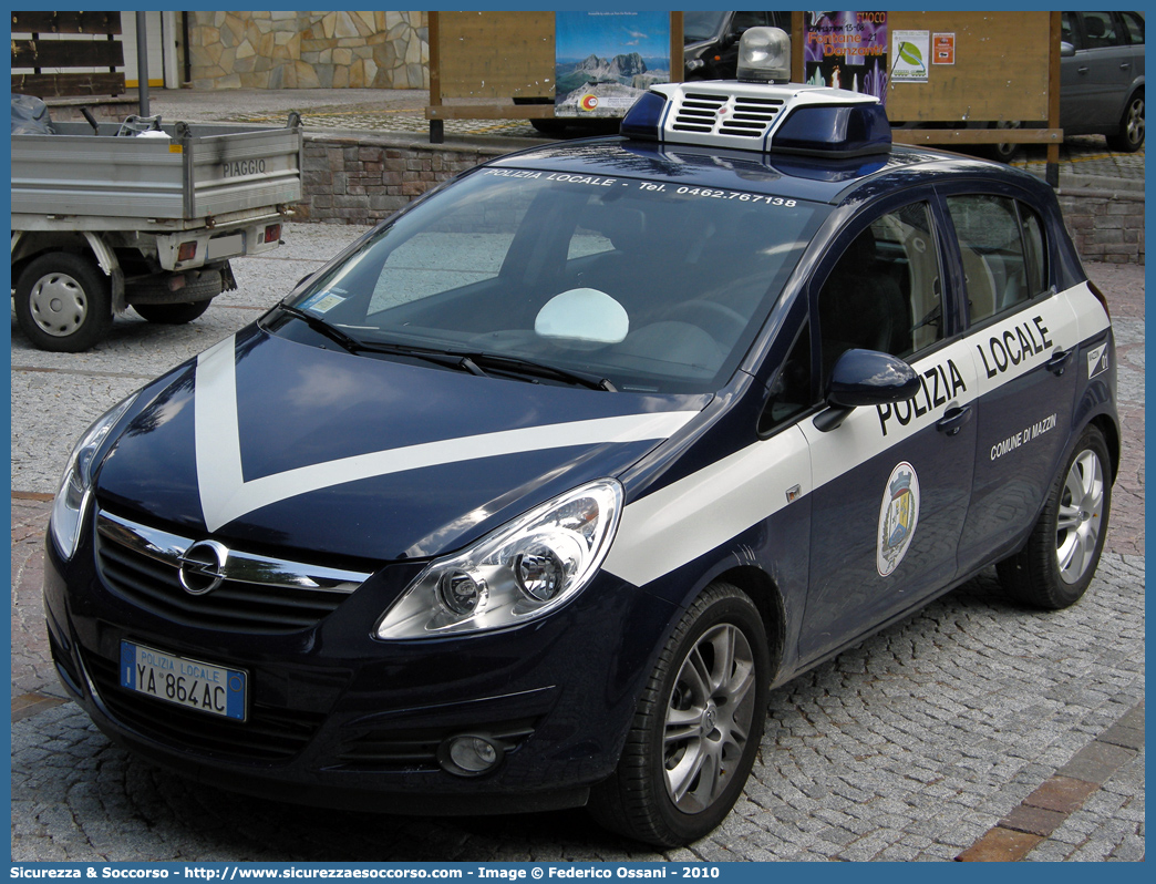 Polizia Locale YA864AC
Polizia Locale
Comune di Mazzin
Opel Corsa IV serie
Parole chiave: Polizia;Locale;Municipale;Mazzin;Opel;Corsa;YA864AC