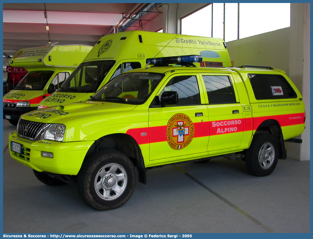 5.10
Corpo Nazionale
Soccorso Alpino e Speleologico
Delegazione Alpina V Bresciana
Mitsubishi L200 III serie
Parole chiave: CNSAS;C.N.S.A.S.;Corpo;Nazionale;Soccorso;Alpino;Speleologico;Lombardia;SASL;S.A.S.L.;Mitsubishi;L200