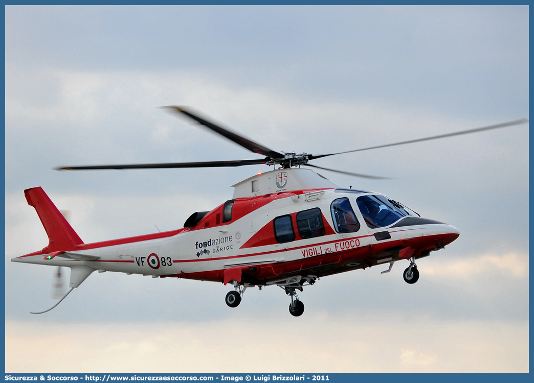 VF 83
Corpo Nazionale Vigili del Fuoco
Nucleo Elicotteri
AgustaWestland A109S Grand
Parole chiave: Corpo;Nazionale;Vigili del Fuoco;Vigili;Fuoco;AgustaWestland;Agusta;Westland;A109S;A109;109;Grand;Elicottero;Elicotteri