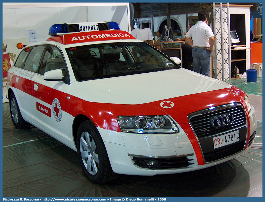 CRI A781C
Croce Rossa Italiana
Bolzano
Audi A6 Avant III serie
Parole chiave: CRI;C.R.I.;Croce Rossa Italiana;Automedica;Auto medica;Automedicalizzata;Auto medicalizzata;Audi;A6;Avant;Bolzano;A781C