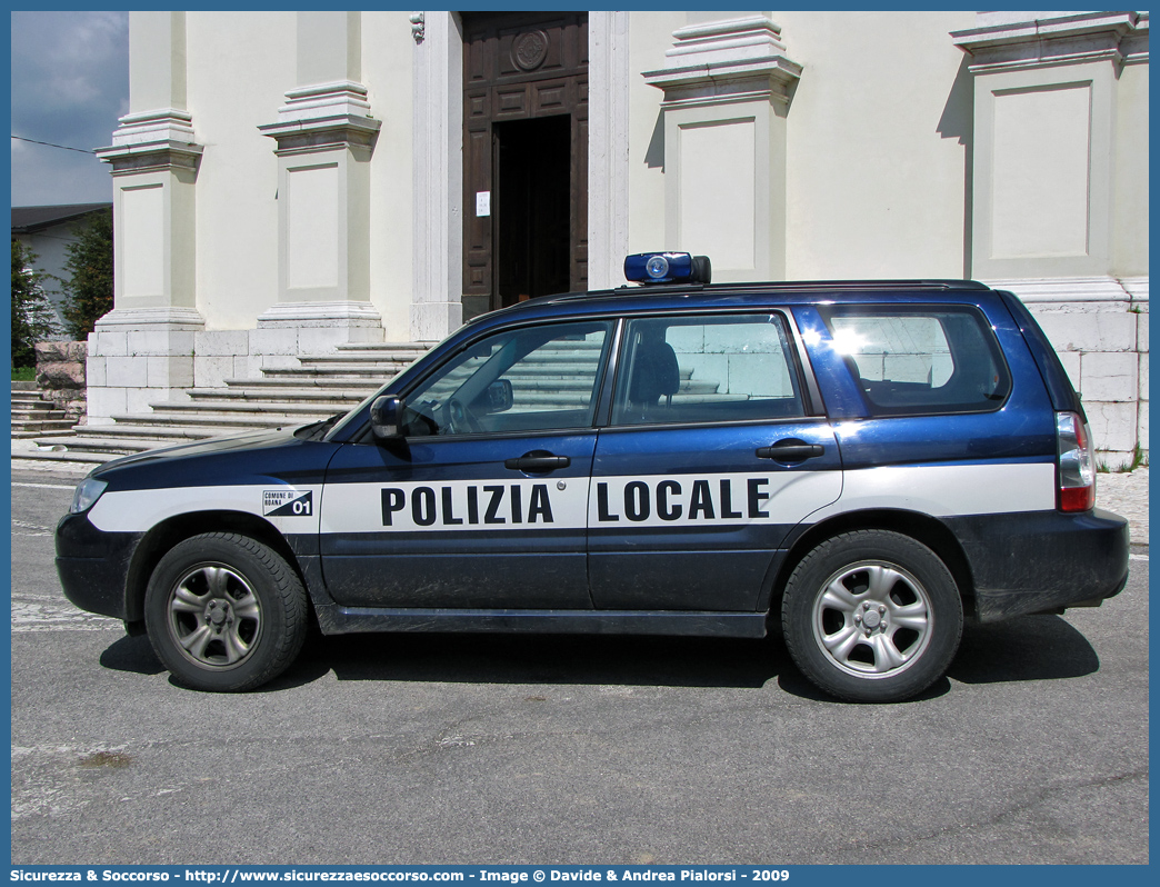 -
Polizia Locale
Comune di Roana
Subaru Forester IV serie
Parole chiave: PL;P.L.;PM;P.M.;Polizia;Locale;Municipale;Roana;Subaru;Forester