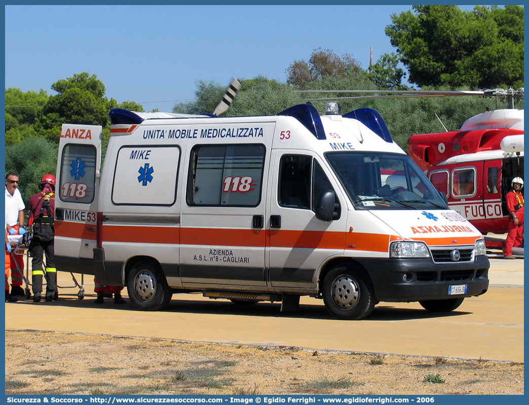 MIKE 53
118 Cagliari
Fiat Ducato II serie restyling
Allestitore Caralis s.r.l.
Parole chiave: 118;Cagliari;Ambulanza;Fiat;Ducato;Caralis