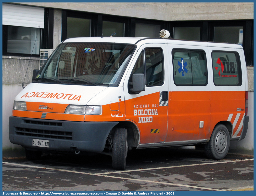 -
118 Bologna Soccorso
Fiat Ducato II serie
Allestitore EDM S.r.l.
Parole chiave: 118;Bologna;Soccorso;Automedica;Fiat;Ducato;EDM;E.D.M.