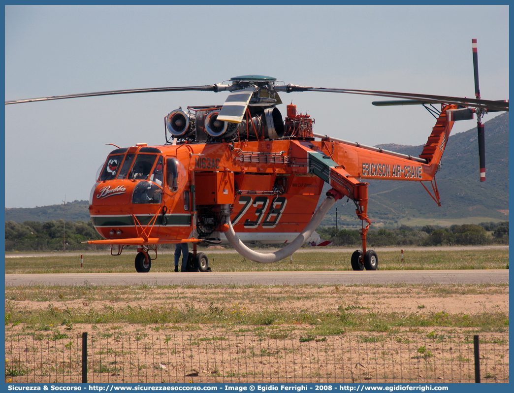 N163AC - 738 "Bubba"
Dipartimento Nazionale
Protezione Civile
Eirckson Air Crane S64F
Parole chiave: Dipartimento;Nazionale;Protezione;Civile;DPC;D.P.C.;DPCN;D.P.C.N.;DNPC;D.N.P.C.;Eirckson;Air;Crane;Aircrane;S64F