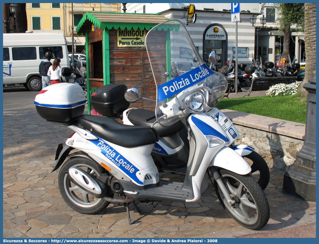 -
Polizia Locale
Comune di Rapallo
Piaggio Liberty II serie
Parole chiave: Polizia;Locale;Municipale;Rapallo;Piaggio;Liberty