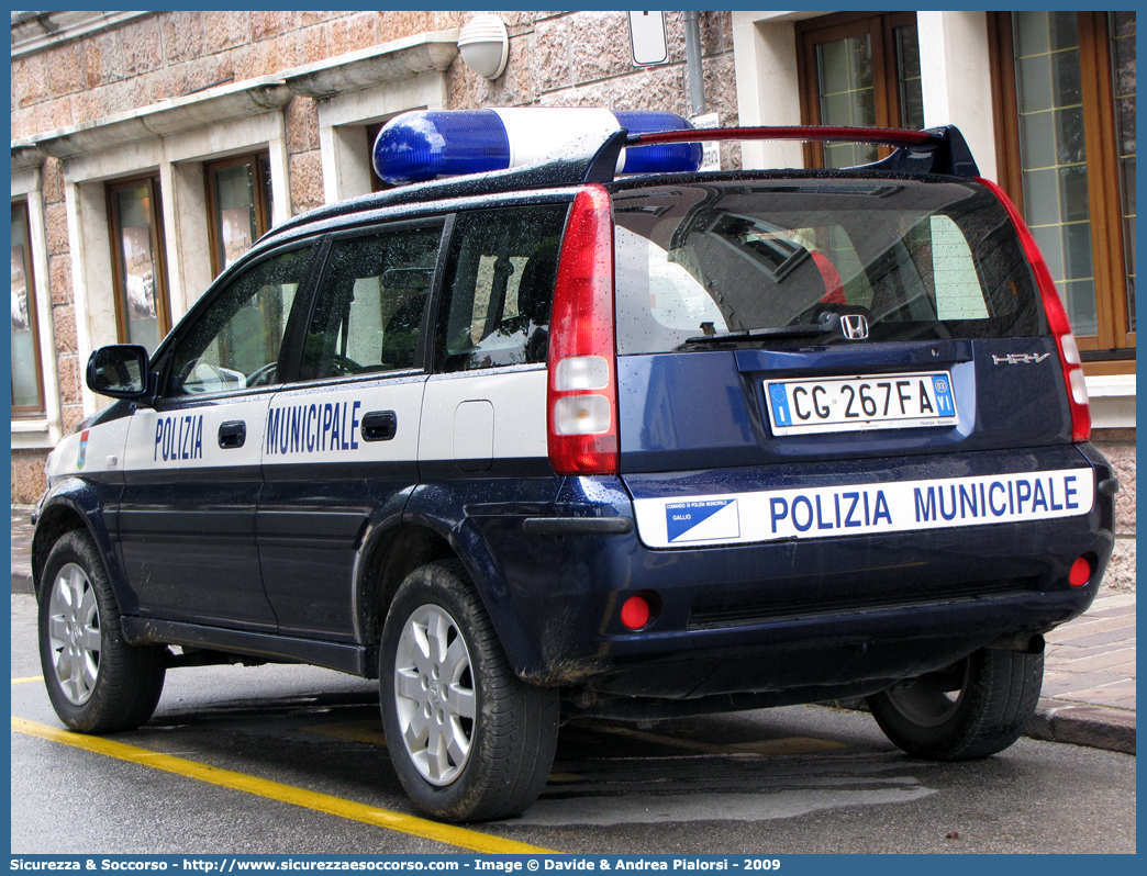 -
Polizia Municipale
Comune di Gallio
Honda H-RV I serie restyling
Parole chiave: Polizia;Locale;Municipale;Gallio;Honda;HRV;HR-V