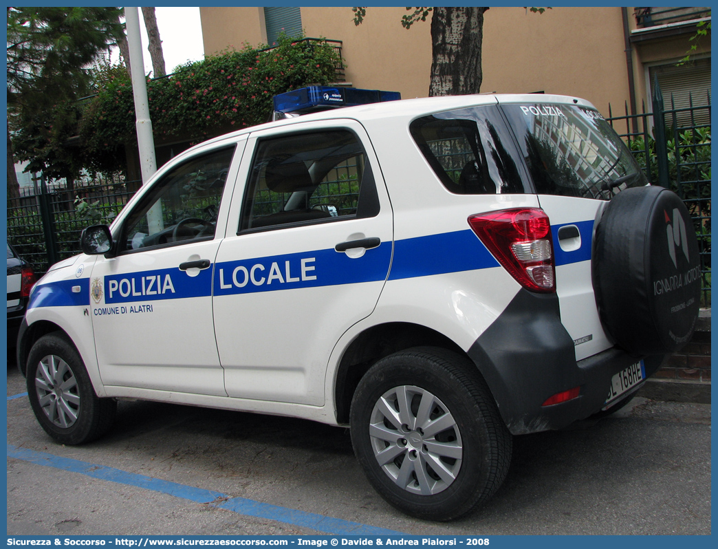 -
Polizia Locale
Comune di Alatri
Daihatsu Terios III serie
Parole chiave: Polizia;Locale;Municipale;Alatri;Daihatsu;Terios