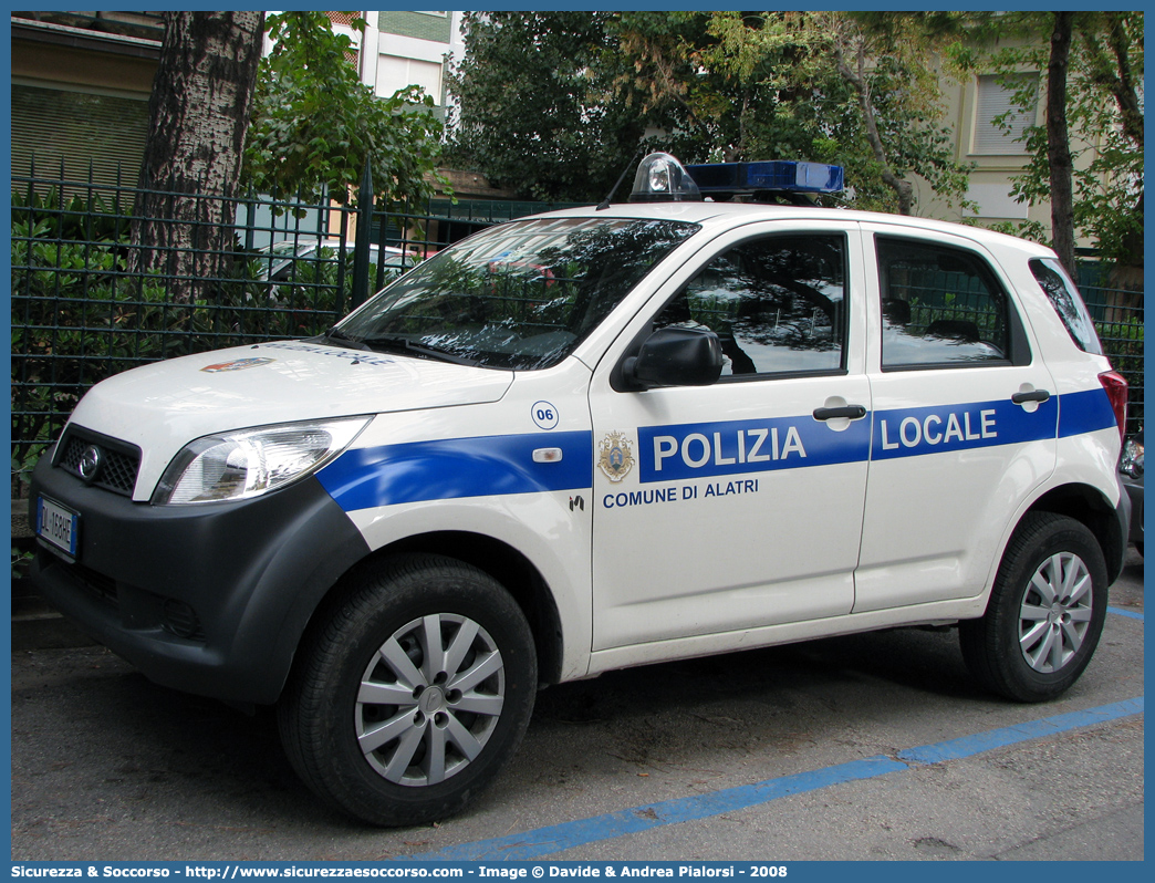 -
Polizia Locale
Comune di Alatri
Daihatsu Terios III serie
Parole chiave: Polizia;Locale;Municipale;Alatri;Daihatsu;Terios