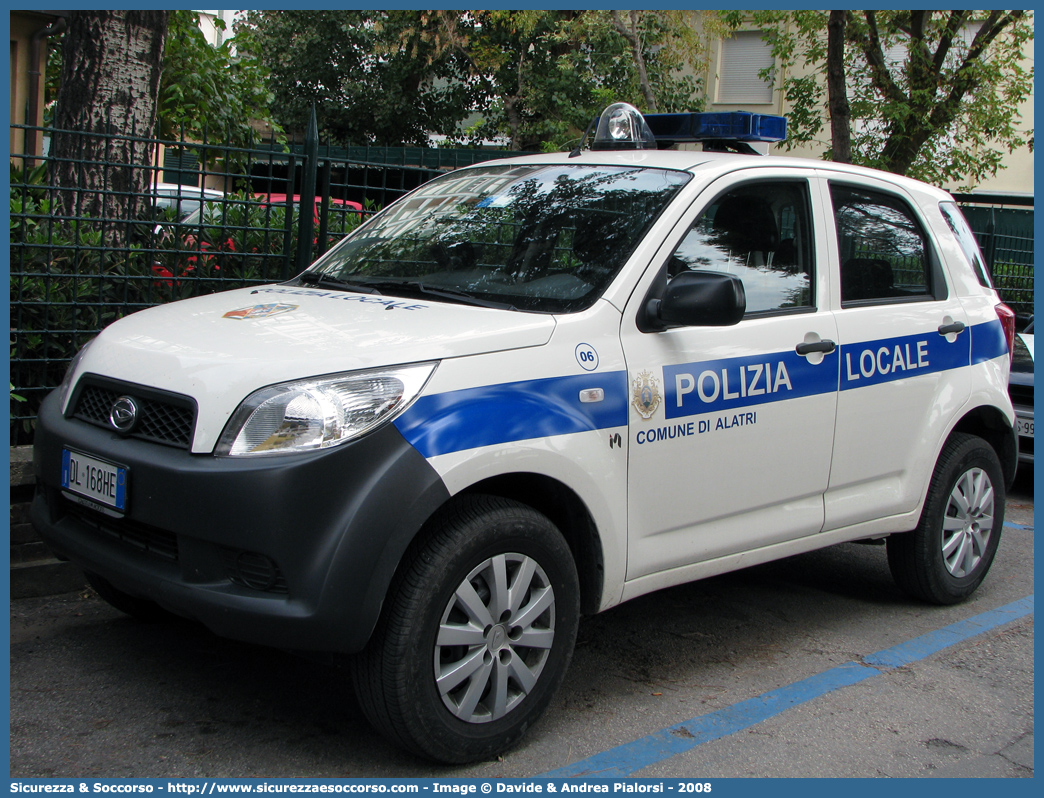 -
Polizia Locale
Comune di Alatri
Daihatsu Terios III serie
Parole chiave: Polizia;Locale;Municipale;Alatri;Daihatsu;Terios