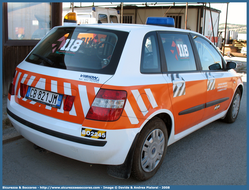 BO 2245
118 Bologna Soccorso
Fiat Stilo
Parole chiave: 118;Bologna;Soccorso;Fiat;Stilo;GECAV;Gestione;Emergenza;Cantieri;Alta Velocità;Variante di Valico